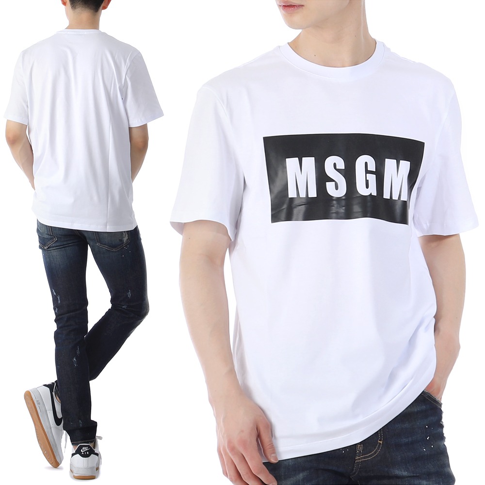 MSGM 박스 로고 반팔 티셔츠 2000MM520 01톰브라운,몽클레어