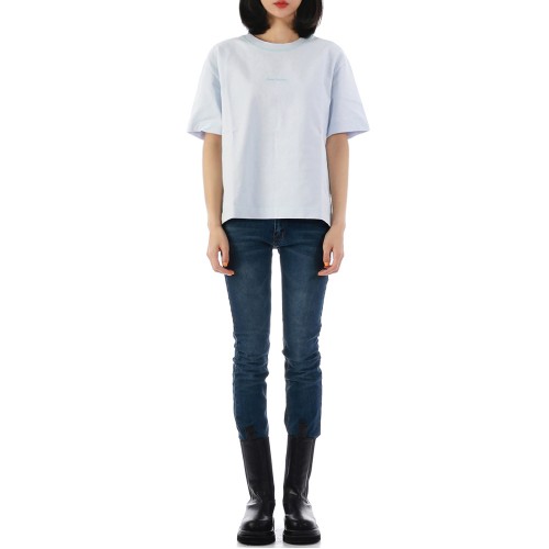 [남녀공용] 아크네 AL0149 AAV 로고 오버핏 반팔 티셔츠