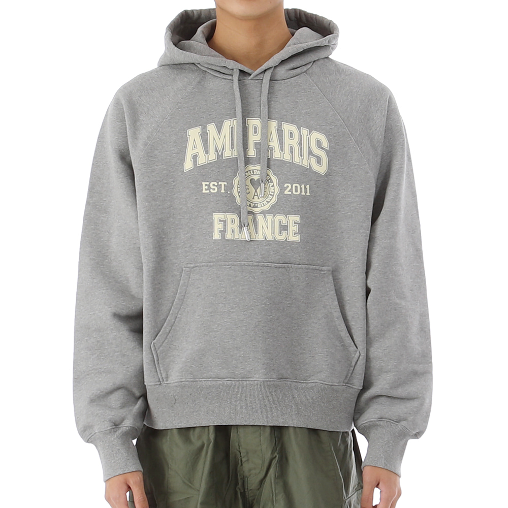 22FW 아미 AMI PARIS FRANCE 프린트 오버핏 후드 티셔츠 USW210 055