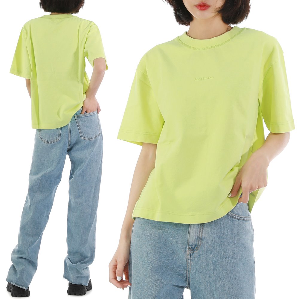 [남녀공용] 아크네 AL0149 ABR 로고 오버핏 반팔 티셔츠
