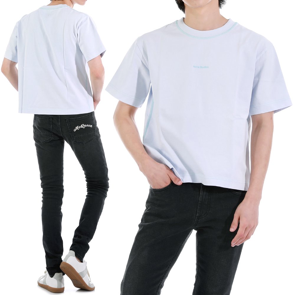 [남녀공용] 아크네 AL0149 AAV 로고 오버핏 반팔 티셔츠