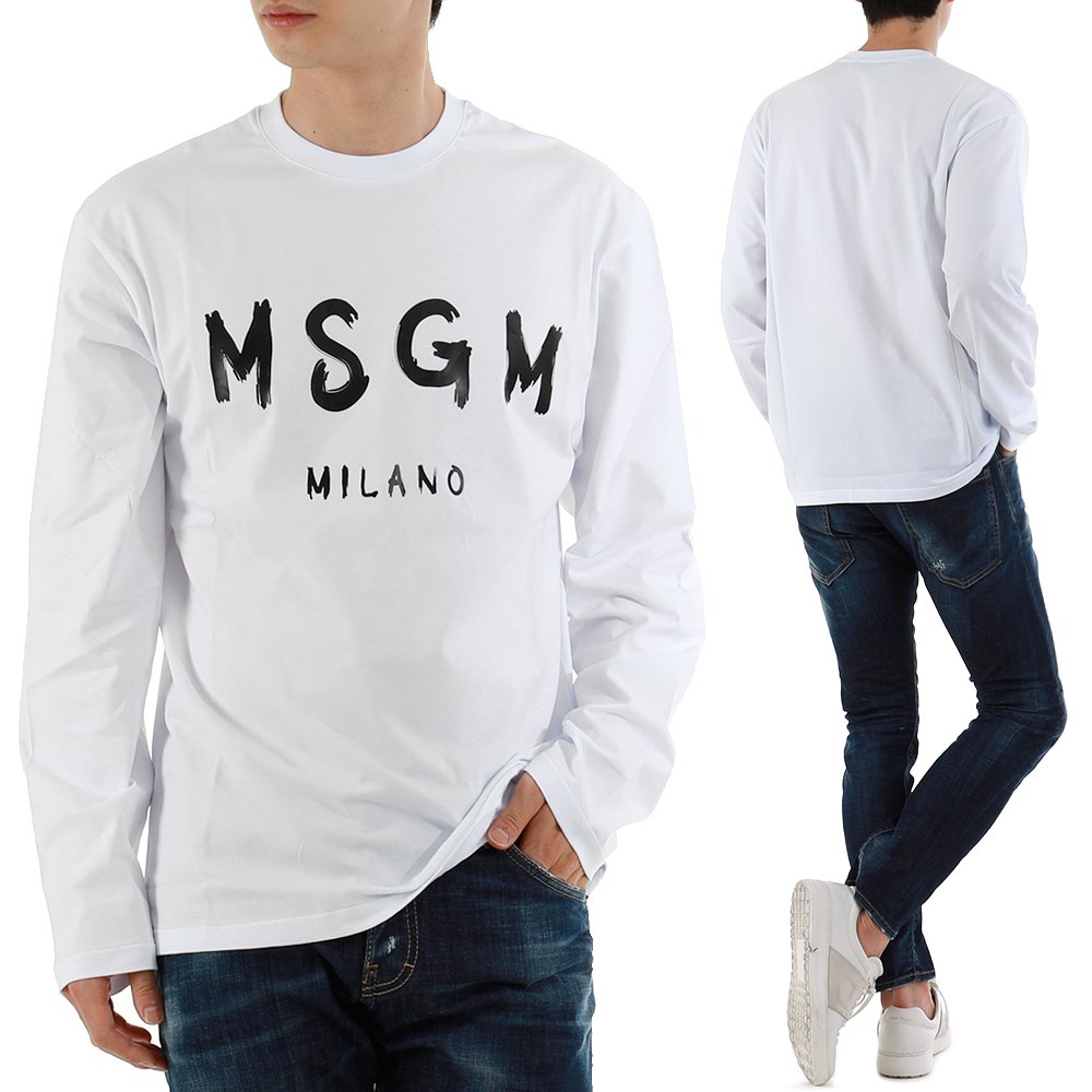22FW MSGM 브러시드 로고 티셔츠 2000MM511 01
