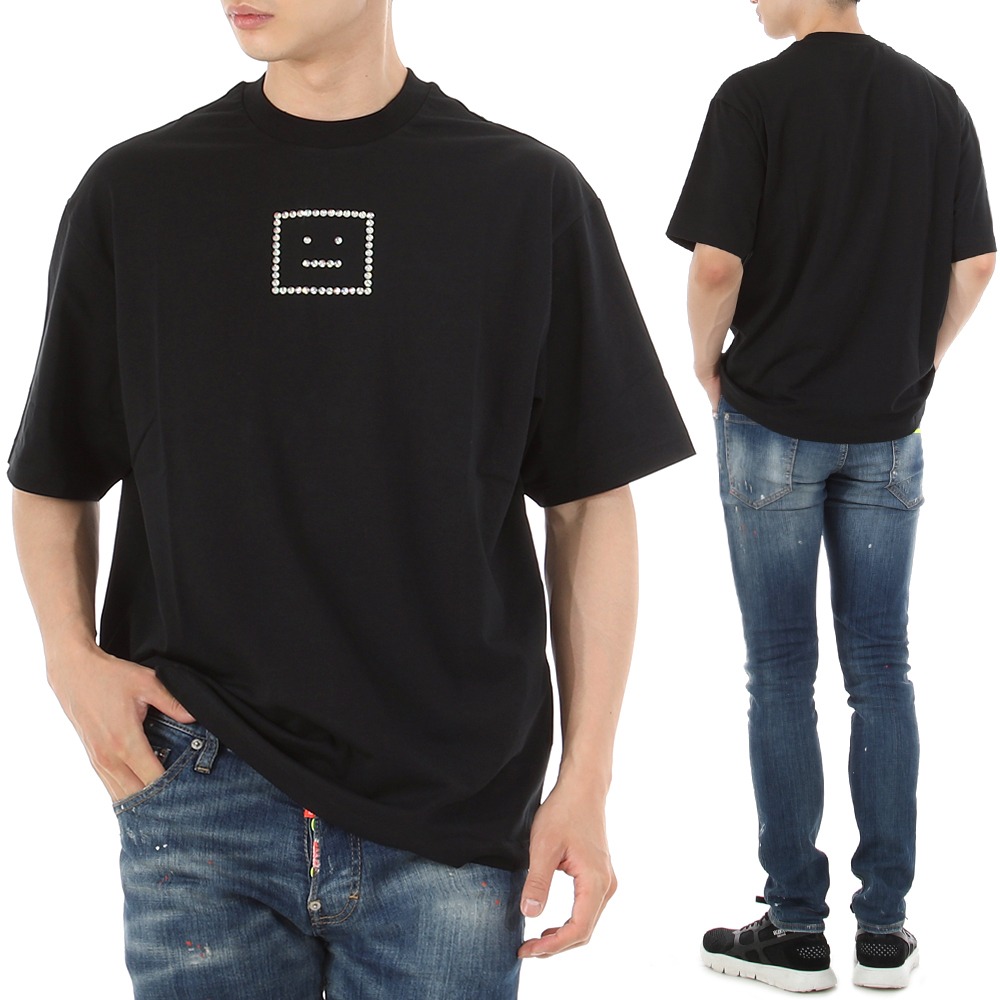 22FW 아크네 스톤 페이스 로고 오버핏 반팔 티셔츠 CL0161 900