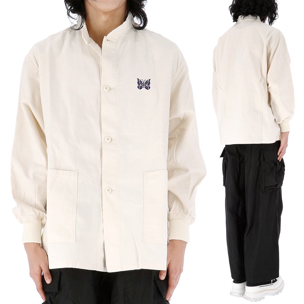 23SS 니들스 로고 자수 오버핏 셔츠 MR221 WHITE