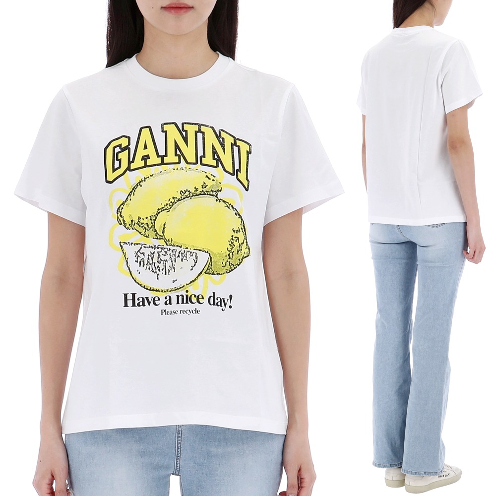 24SS 가니 릴렉스 레몬 반팔 티셔츠 T3768 151톰브라운,몽클레어